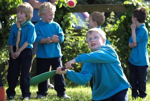 Beavers playing rounders