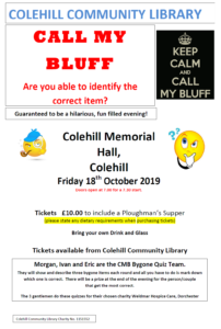 PDF poster of the Call My Bluff event.
