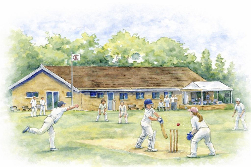 Children playing cricket