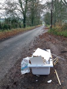 photograph of a rural flytip