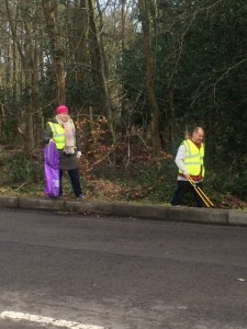 Litter picking in action
