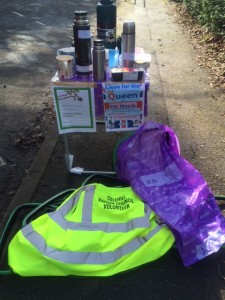 Litter picking equipment and refreshments