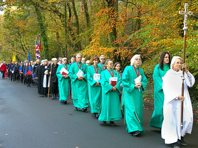 Remembrance Day Parade in Colehill. Dorset